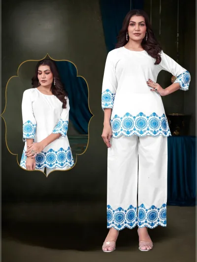 Heavy Cotton Unique Co-ord Set with Embroidery Work
